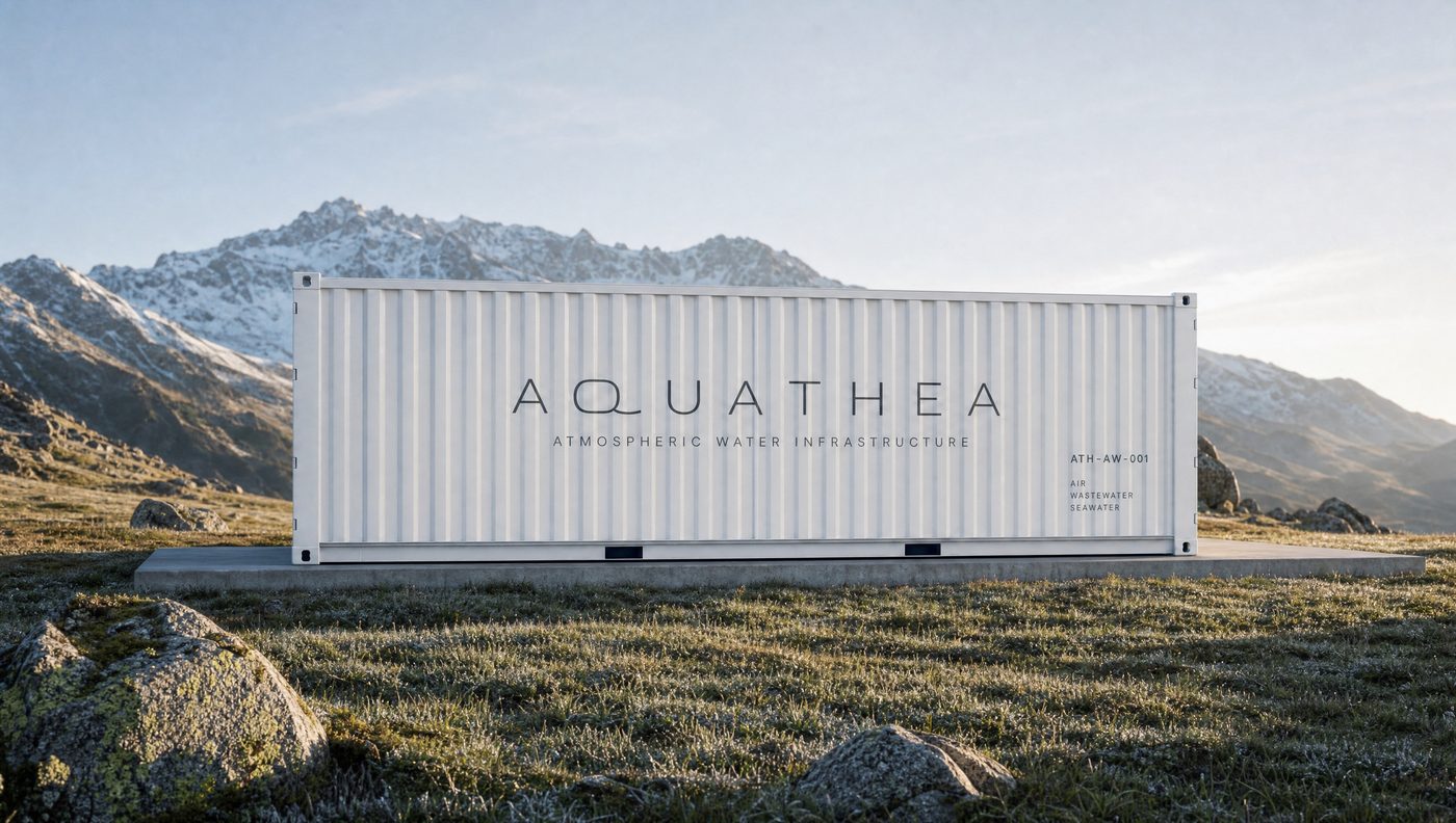 Unité Water Hub AQUATHEA ATH-AW-001 sur une dalle béton dans un alpage